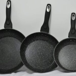 3 Pcs Non-Stick Granite Coated Cooking Pans
