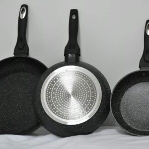 3 Pcs Non-Stick Granite Coated Cooking Pans
