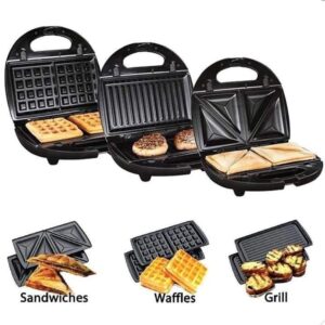 3 in 1 Waffle Maker Sandwich Maker and Grill