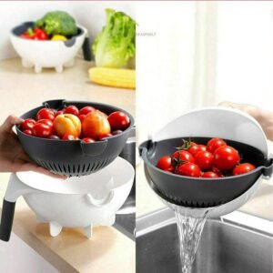 9 in 1 Magic Multifunctional Rotate Vegetable Cutter with Drain Basket