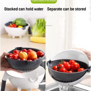 9 in 1 Magic Multifunctional Rotate Vegetable Cutter with Drain Basket