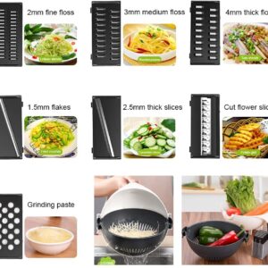 9 in 1 Magic Multifunctional Rotate Vegetable Cutter with Drain Basket