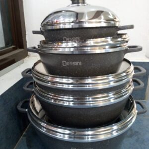 Dessini 10 Pcs Non-Stick Granite Cooking & Serving Pots & Pans