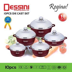 Dessini 10 Pcs Non-Stick Granite Cooking & Serving Pots & Pans