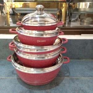 Dessini 10 Pcs Non-Stick Granite Cooking & Serving Pots & Pans