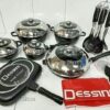 Dessini Durable Italian- 23 piece Non-Stick DieCast Cooking Pots - Black