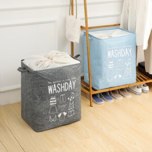 Laundry basket with Foldable Linen Handles