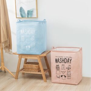 Laundry basket with Foldable Linen Handles