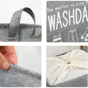 Laundry basket with Foldable Linen Handles